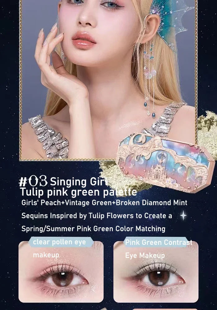 لوحة ظلال العيون مونلايت ميرميد - 8 ألوان لامعة غير لامعة