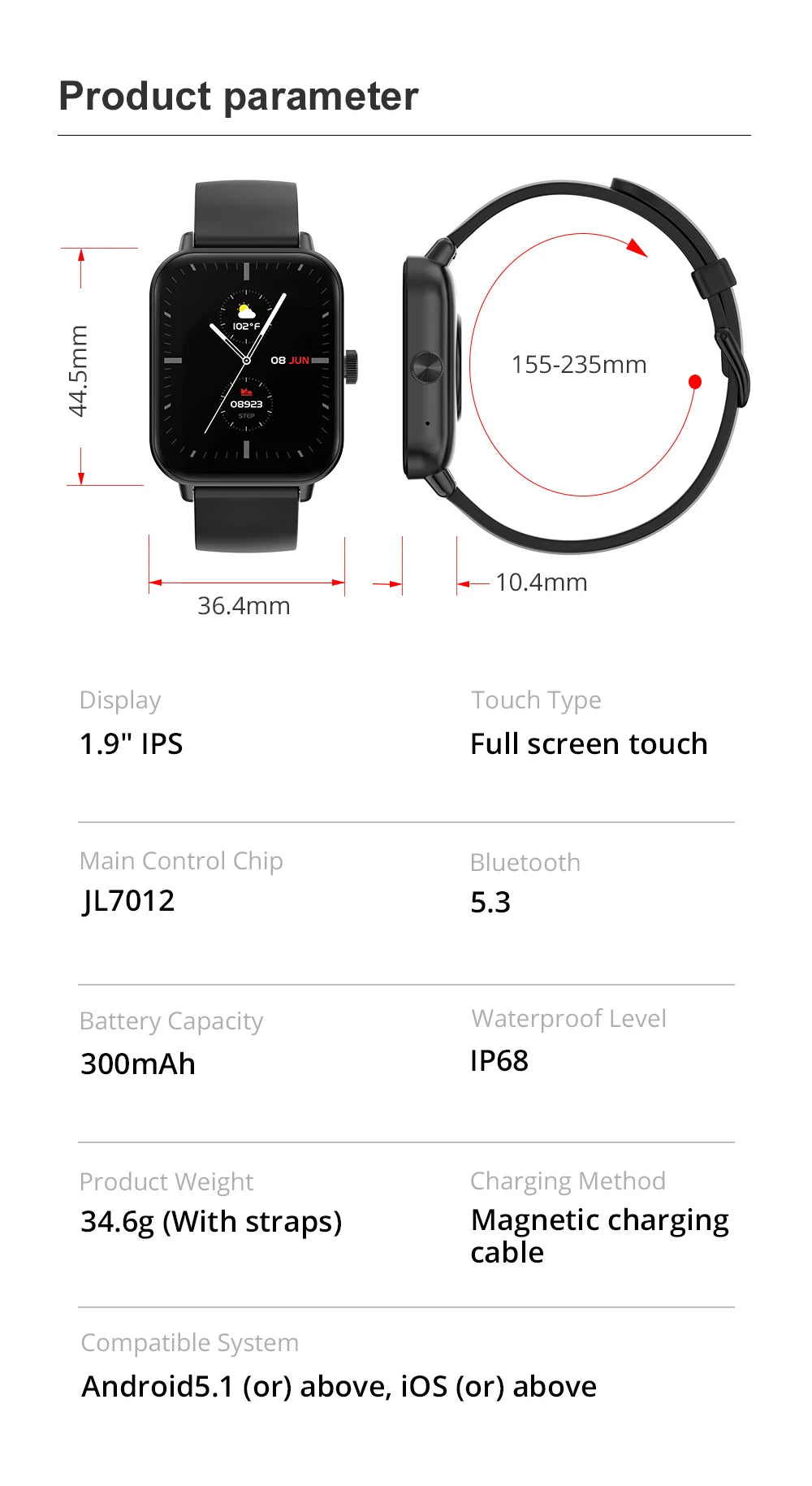 COLMI P81 Smartwatch - Voice Calling 24H Health Monitor 100 Sports Modes