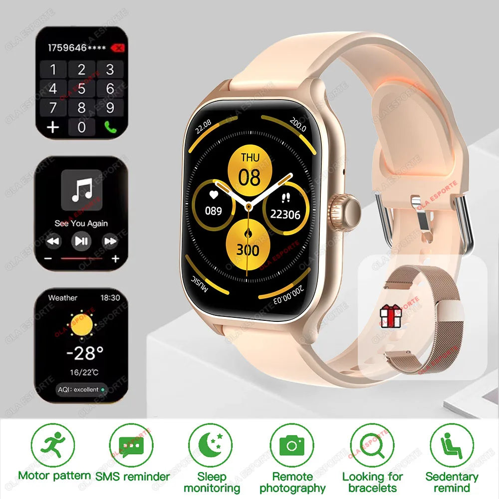 Outdoor Smart Watch - 2.01" HD Heart Rate Bluetooth Calls GPS Waterproof DIY