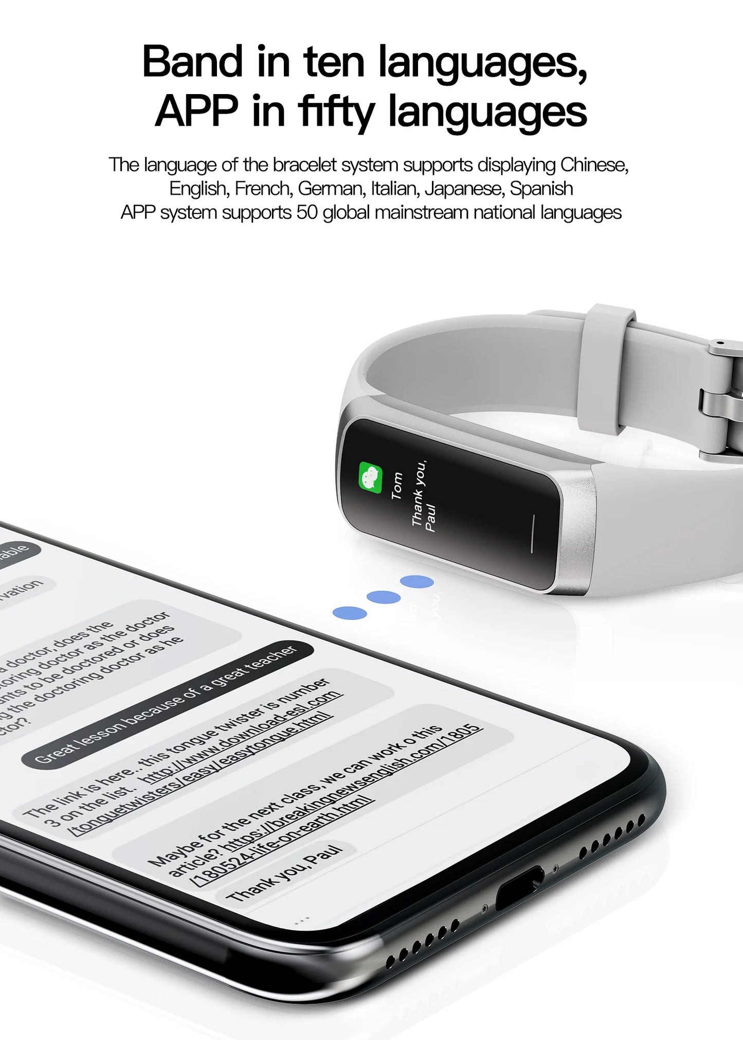 LIGE Smart Bracelet - 1.1" AMOLED Heart Rate Waterproof Body Temperature Tracker