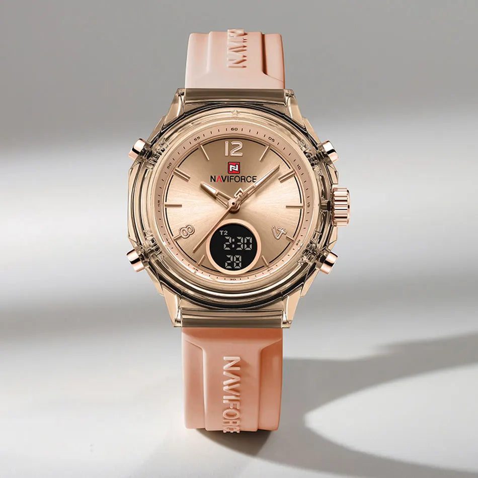 Montre femme NAVIFORCE - Montre étanche à double affichage pour sports de plein air