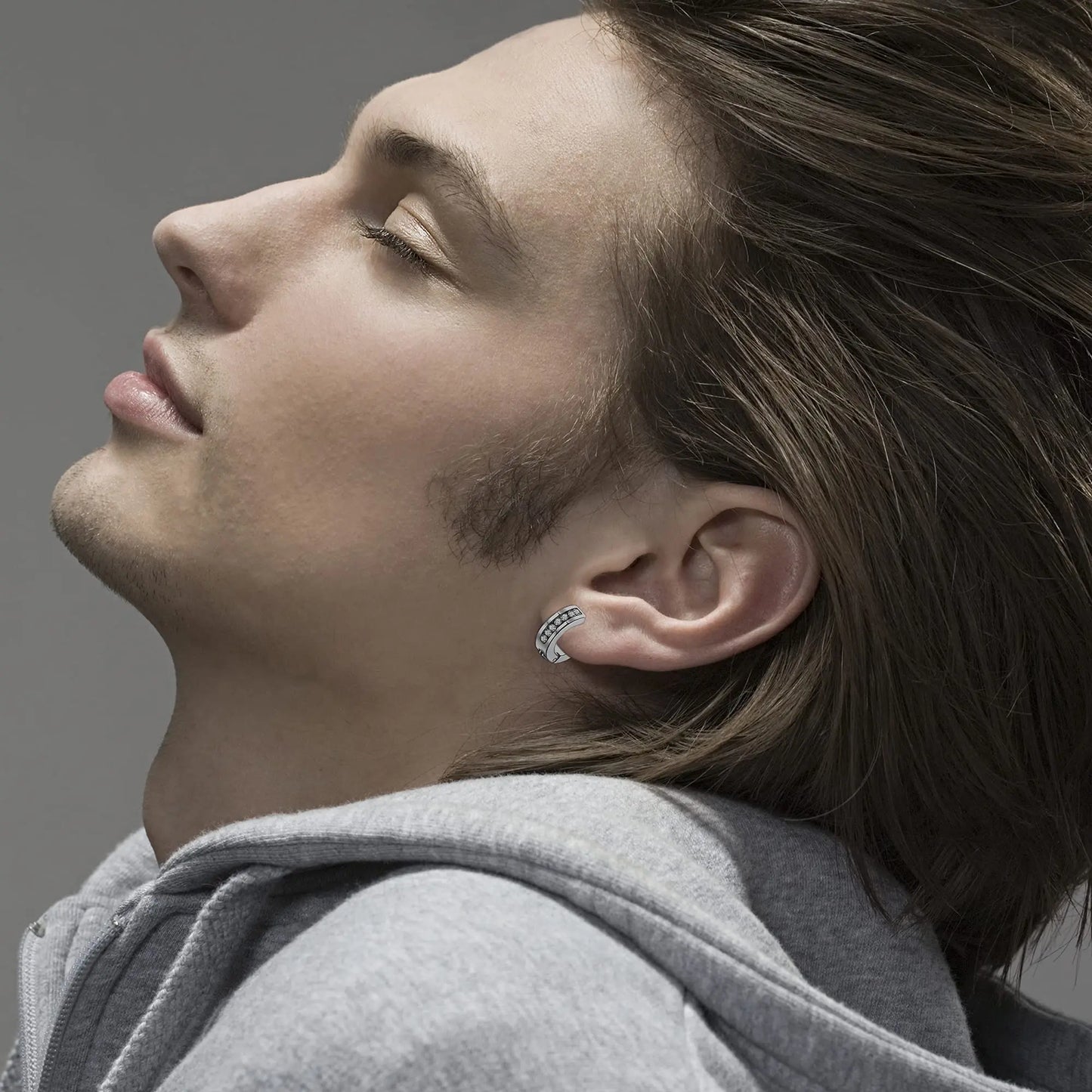 أقراط دائرية بمشبك - مجموعة من الفولاذ المقاوم للصدأ غير قابلة للثقب