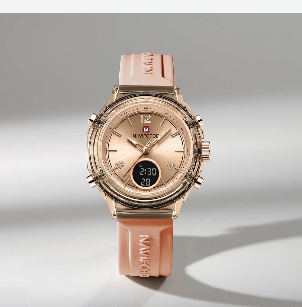 Montre femme NAVIFORCE - Montre étanche à double affichage pour sports de plein air