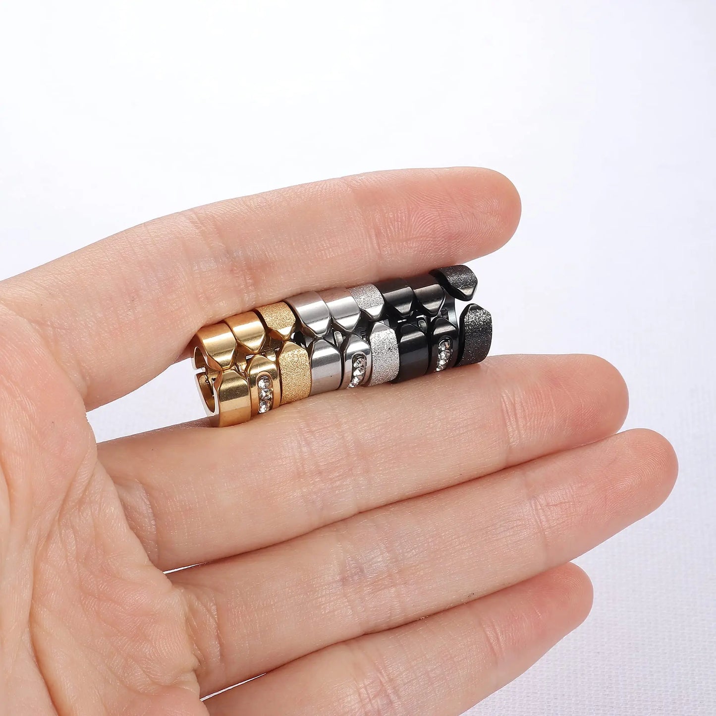 أقراط دائرية بمشبك - مجموعة من الفولاذ المقاوم للصدأ غير قابلة للثقب