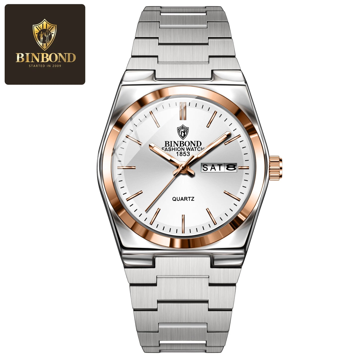 Montre femme BINBOND 103 - Montre à quartz ultra-mince à double calendrier