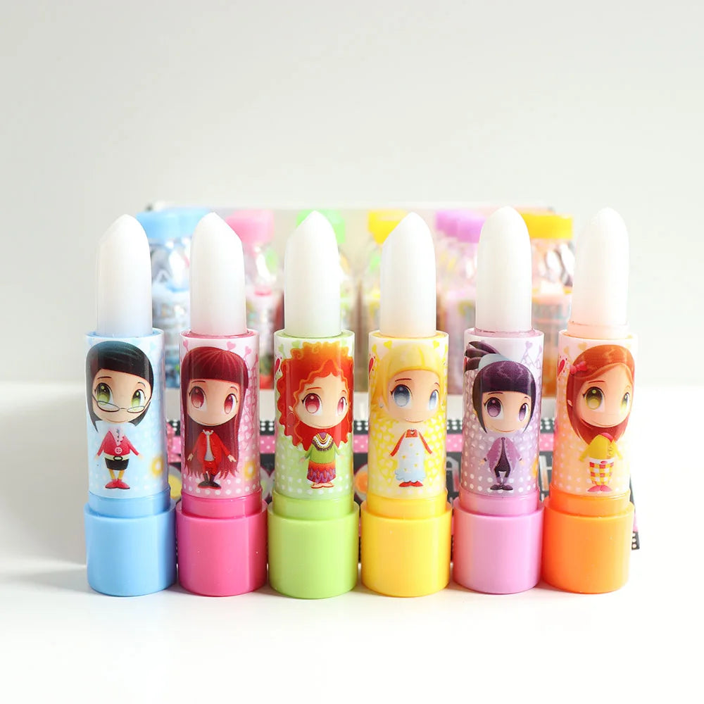 مجموعة مرطب شفاه لطيفة على شكل زجاجة - 24 قطعة مرطبة للشفاه بنكهات مختلفة