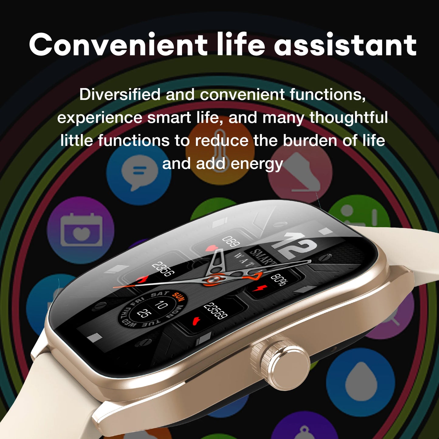 KHwatch Smart Watch - 2.01" Curved Screen Bluetooth Call IP68 Waterproof