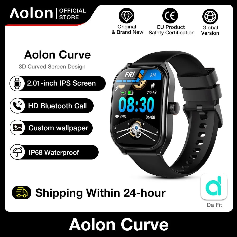 KHwatch Smart Watch - 2.01" Curved Screen Bluetooth Call IP68 Waterproof