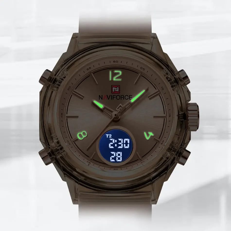 Montre femme NAVIFORCE - Montre étanche à double affichage pour sports de plein air