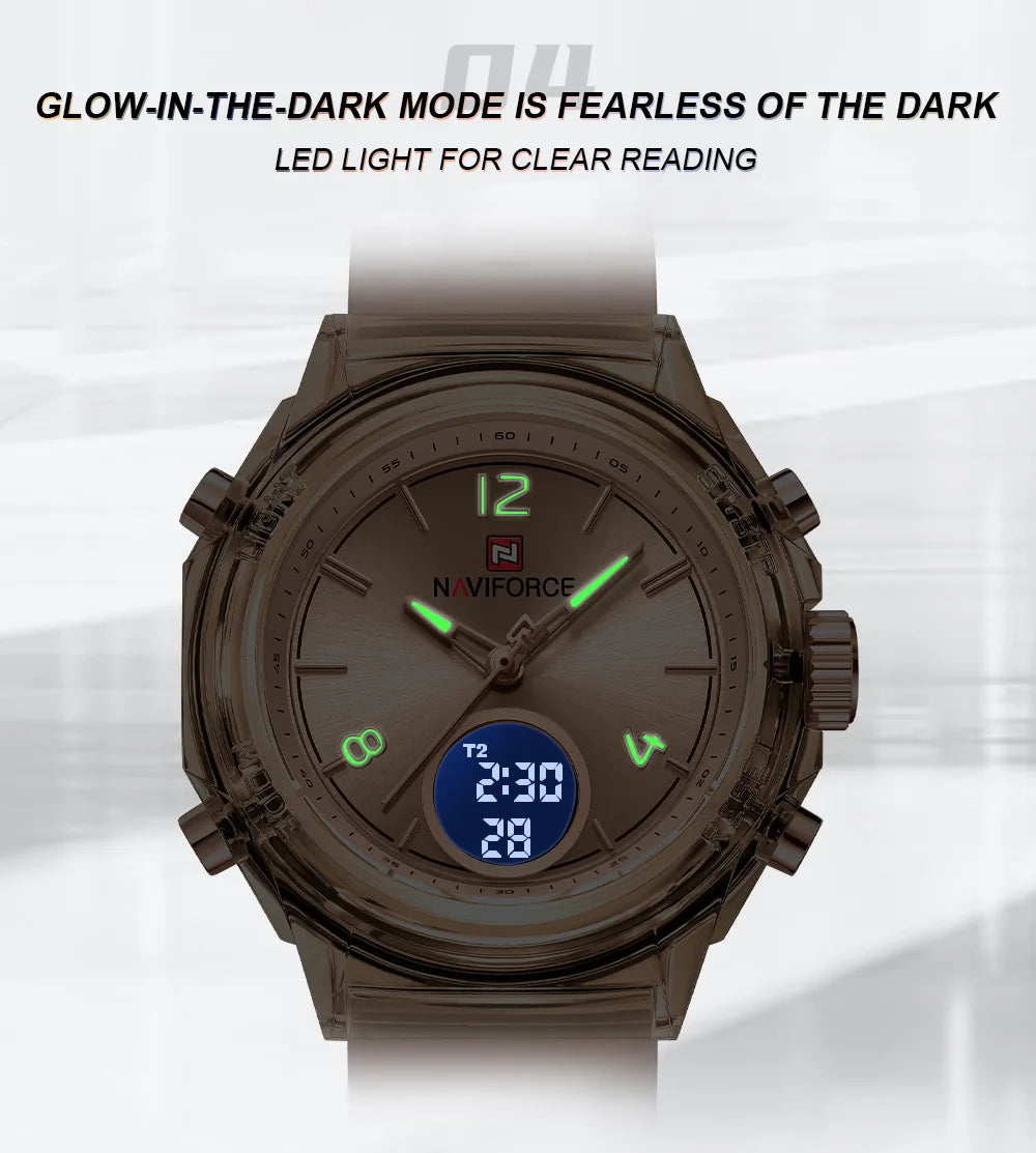 Montre femme NAVIFORCE - Montre étanche à double affichage pour sports de plein air