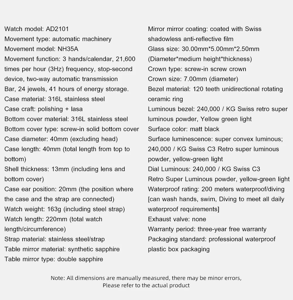 ساعة يد ADDIESDIVE Business Vintage Leather مقاومة للماء أوتوماتيكية ميكانيكية من الفولاذ للرجال ساعة كاجوال أوروبية أمريكية