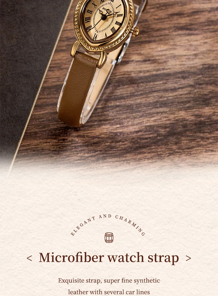 ساعة نسائية - ساعة كوارتز عتيقة مقاومة للماء من Lucky Goddess