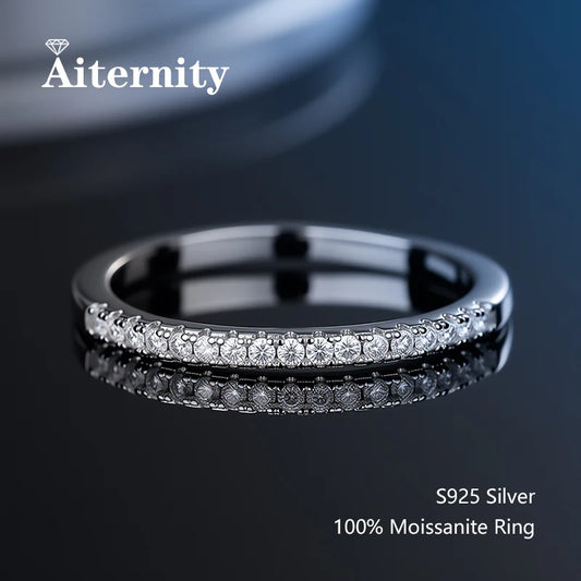 خاتم ذيل من الموزانيت - فضة إسترليني عيار 925 مع شهادة GRA