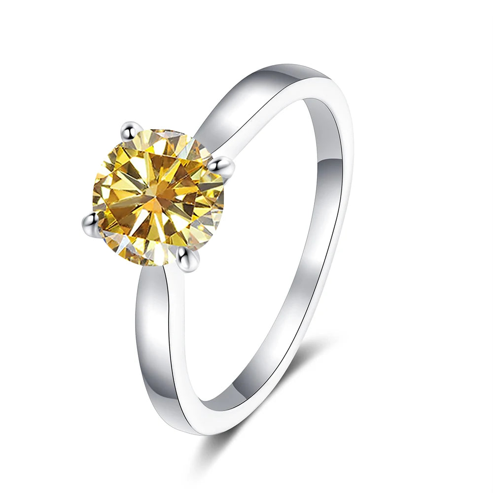 Colorful Moissanite Ring - 2ct 925 Silver with GRA Certificate