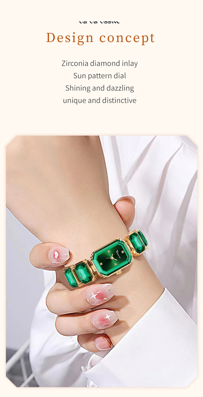 2024 Women's Watch - Luxury Diamond Rose Gold Bracelet Watch