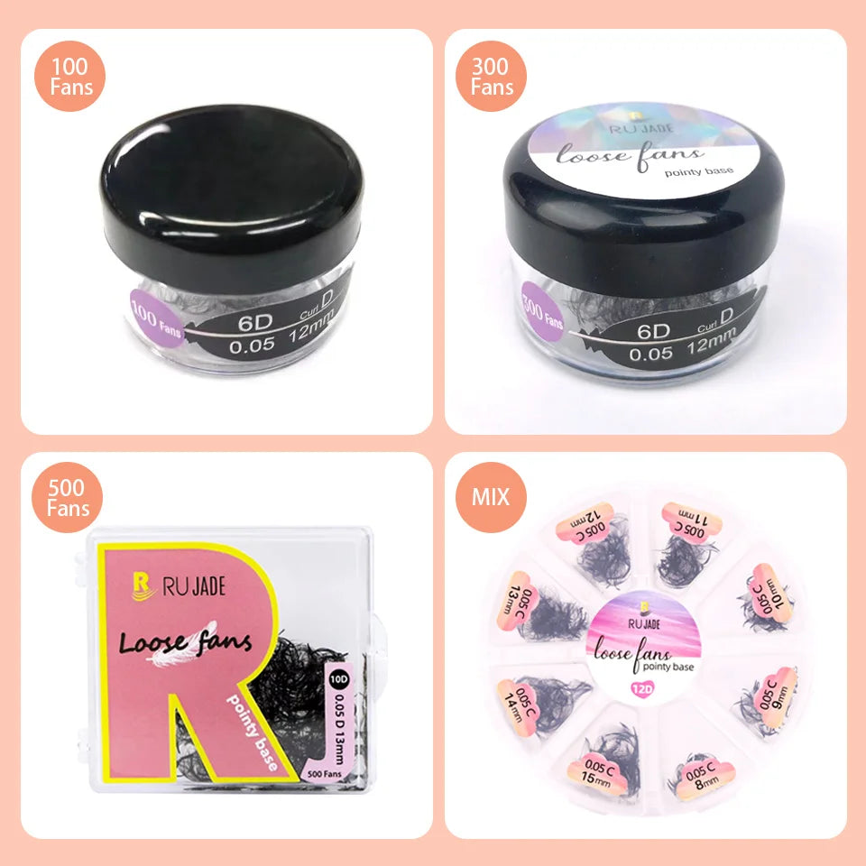 رموش كثيفة جاهزة - رموش صناعية ثلاثية الأبعاد - 40D