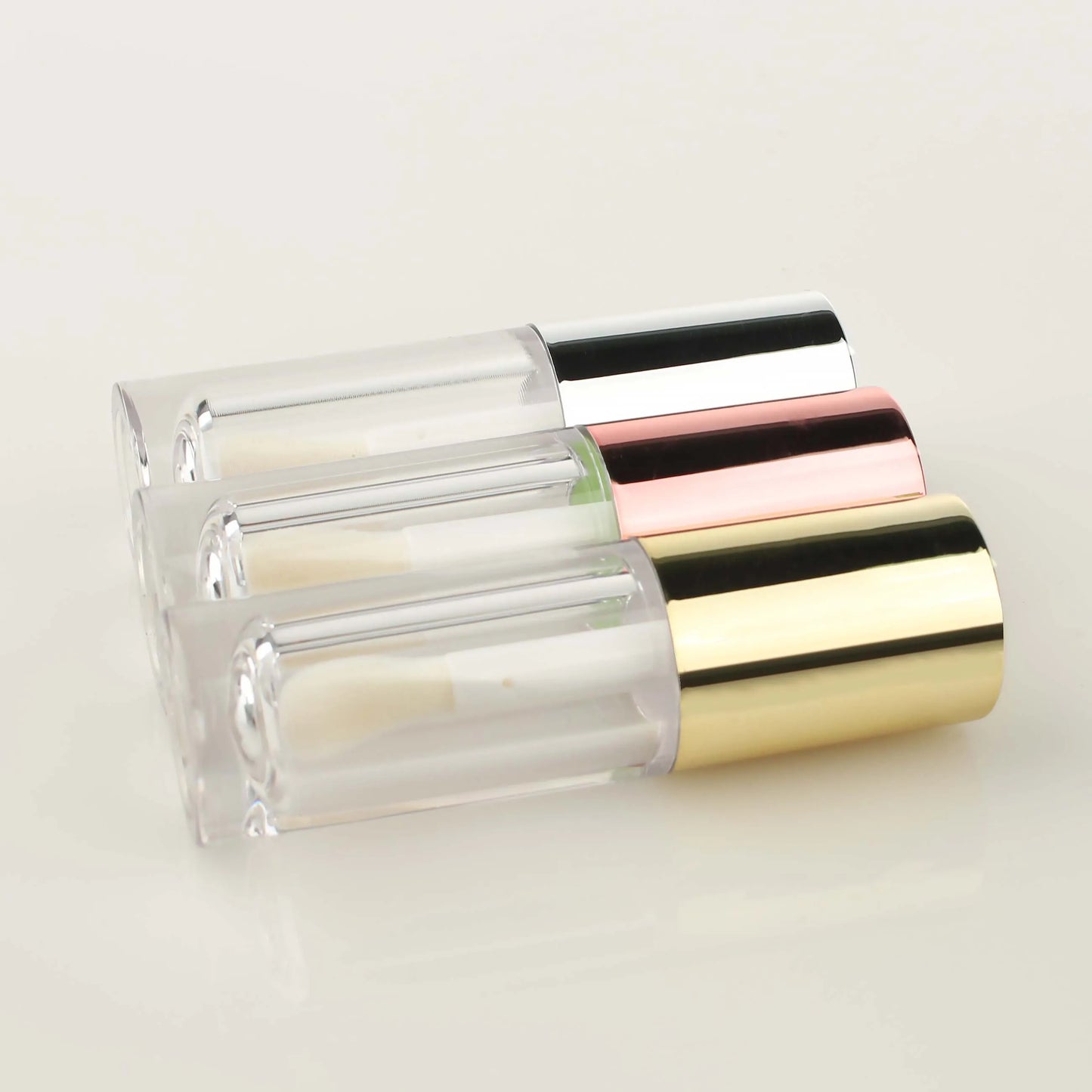 أنابيب ملمع شفاه فارغة - 10 عبوات مستديرة سعة 6 مل مع فرشاة