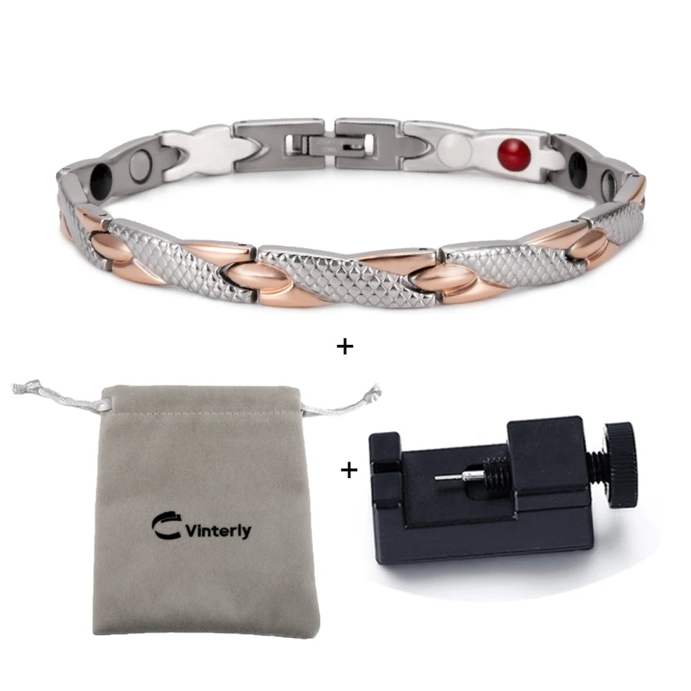 Bracelet magnétique pour homme - Bracelet chaîne croix énergie santé Vinterly