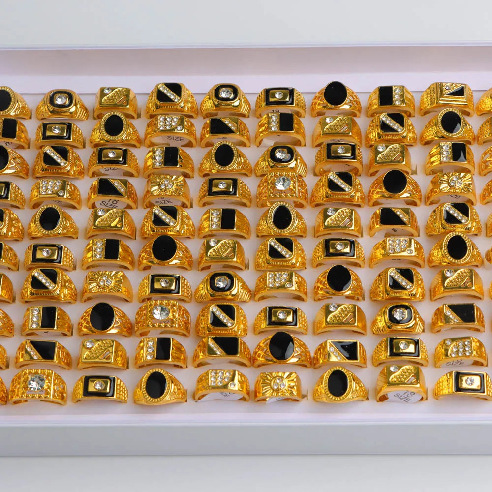 Bagues strass en gros - Lot de 10 à 50 pièces style rétro punk