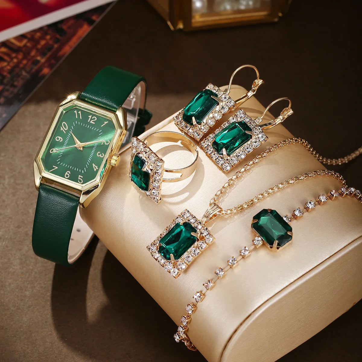 Women's Watch Set - 1/5/6pcs Luxury Square Quartz Watches