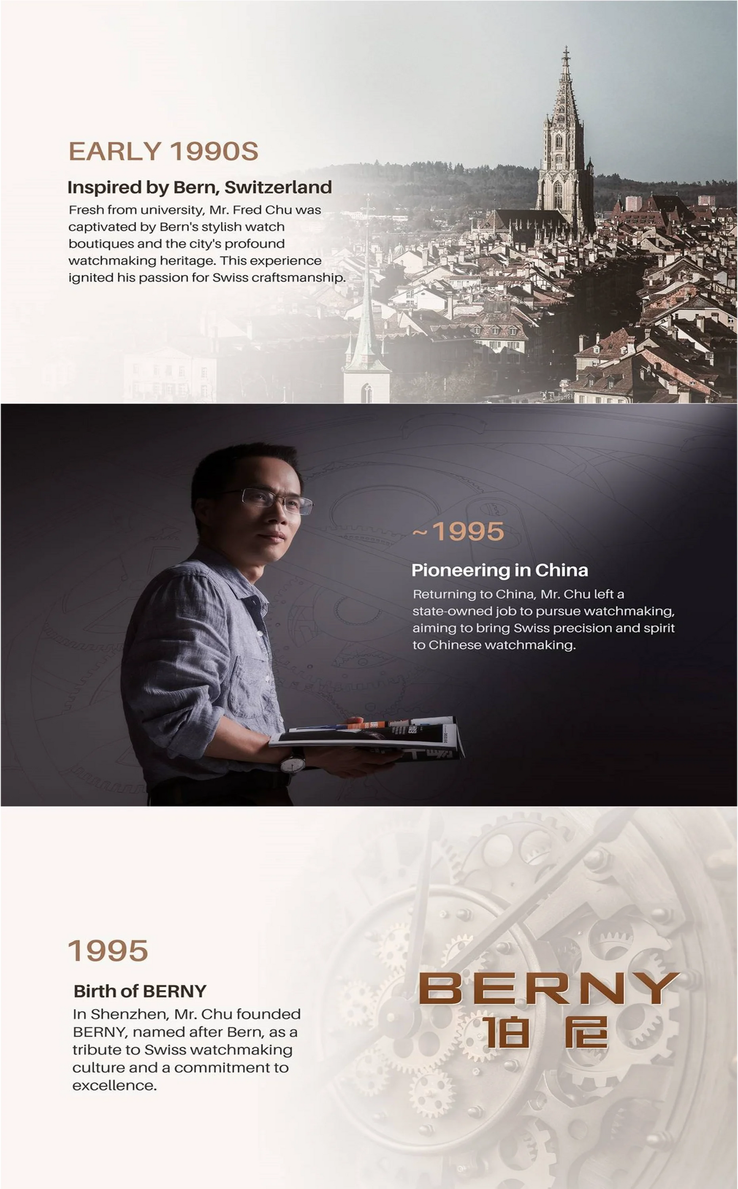 Montre chronographe BERNY pour homme, montre de pilote d'aviation multifonction à quartz avec date, verre saphir et luminescence intense. Montre-bracelet de luxe.