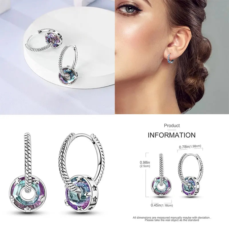 Boucles d'oreilles créoles en argent sterling 925 - Cadeau de mariage et de fiançailles