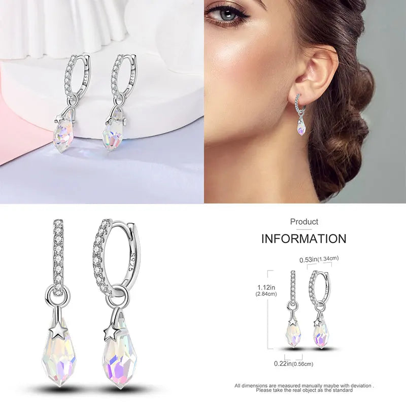 Boucles d'oreilles créoles en argent sterling 925 - Cadeau de mariage et de fiançailles