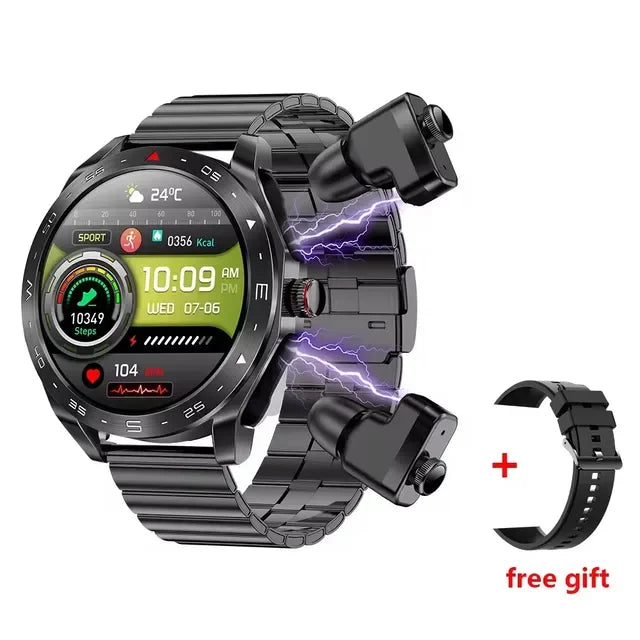 Smart Watch TWS 2-in-1 - Bluetooth Earphones HIFI GPS Heart Rate Bluetooth Call
