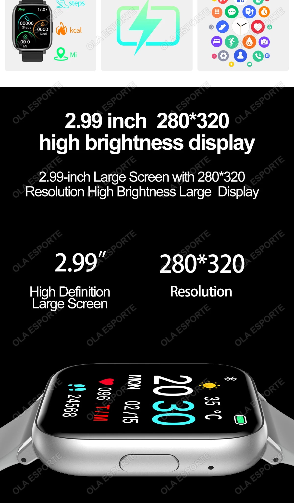 Smart Watch 2025 - GPS HD Touch Screen Blood Pressure Monitor Bluetooth Call