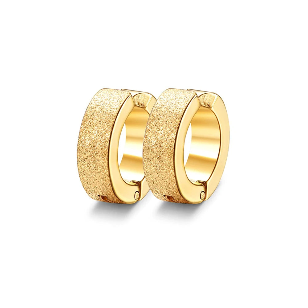 أقراط دائرية بمشبك - مجموعة من الفولاذ المقاوم للصدأ غير قابلة للثقب