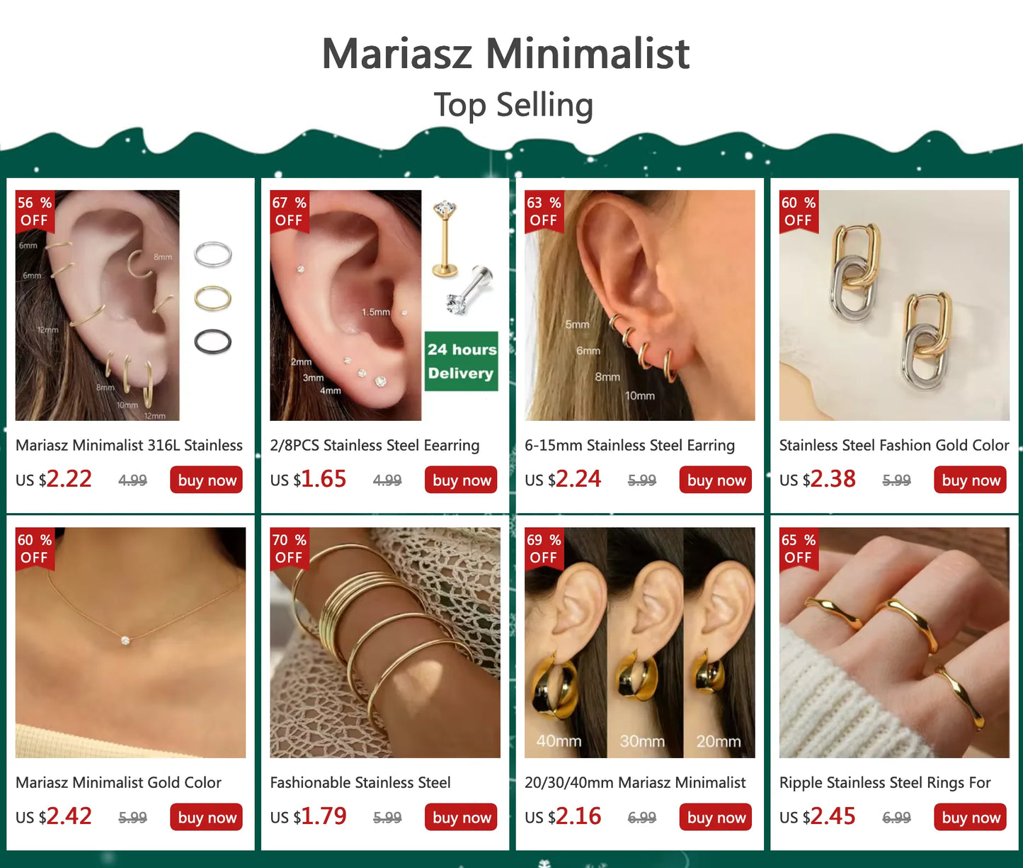 Minimalist Round Hoop Earrings - 6-15mm Stainless Steel Huggie Hoops