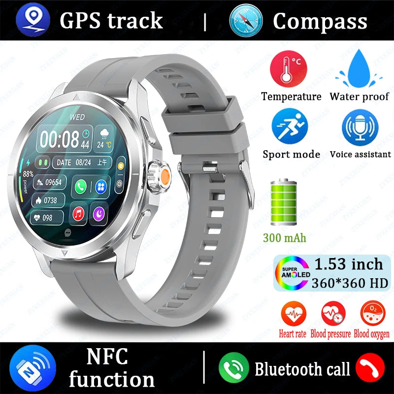 S4 Ultra Smart Watch - AMOLED Outdoor Sport NFC GPS Heart Rate Waterproof