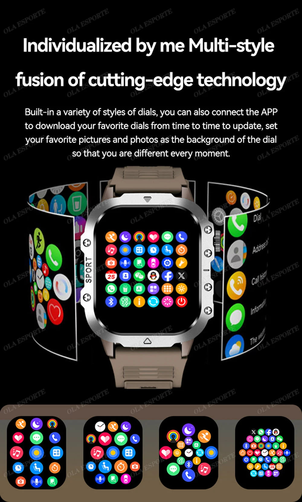 Outdoor Sports Smart Watch - 2.01" HD Screen LED Flashlight GPS Tracker