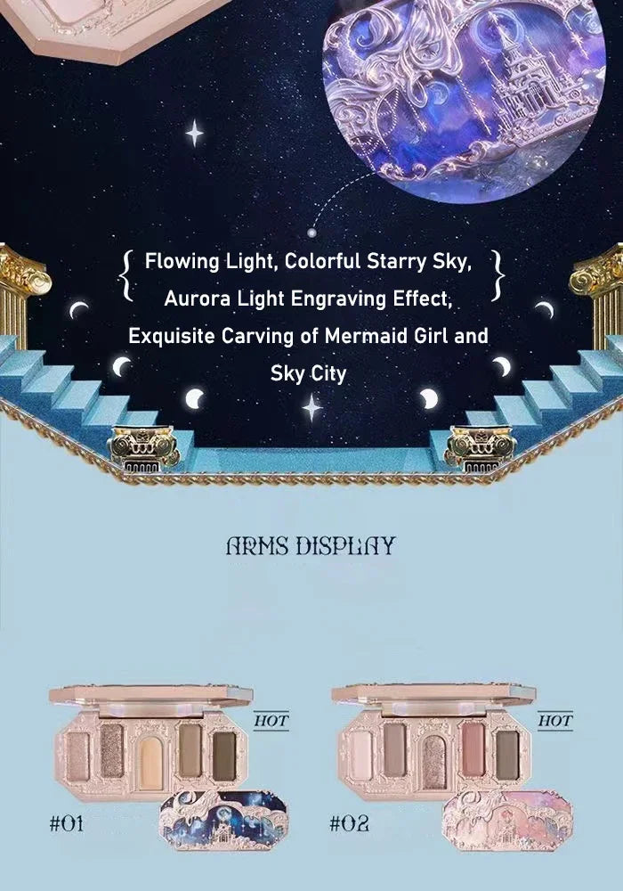 لوحة ظلال العيون مونلايت ميرميد - 8 ألوان لامعة غير لامعة