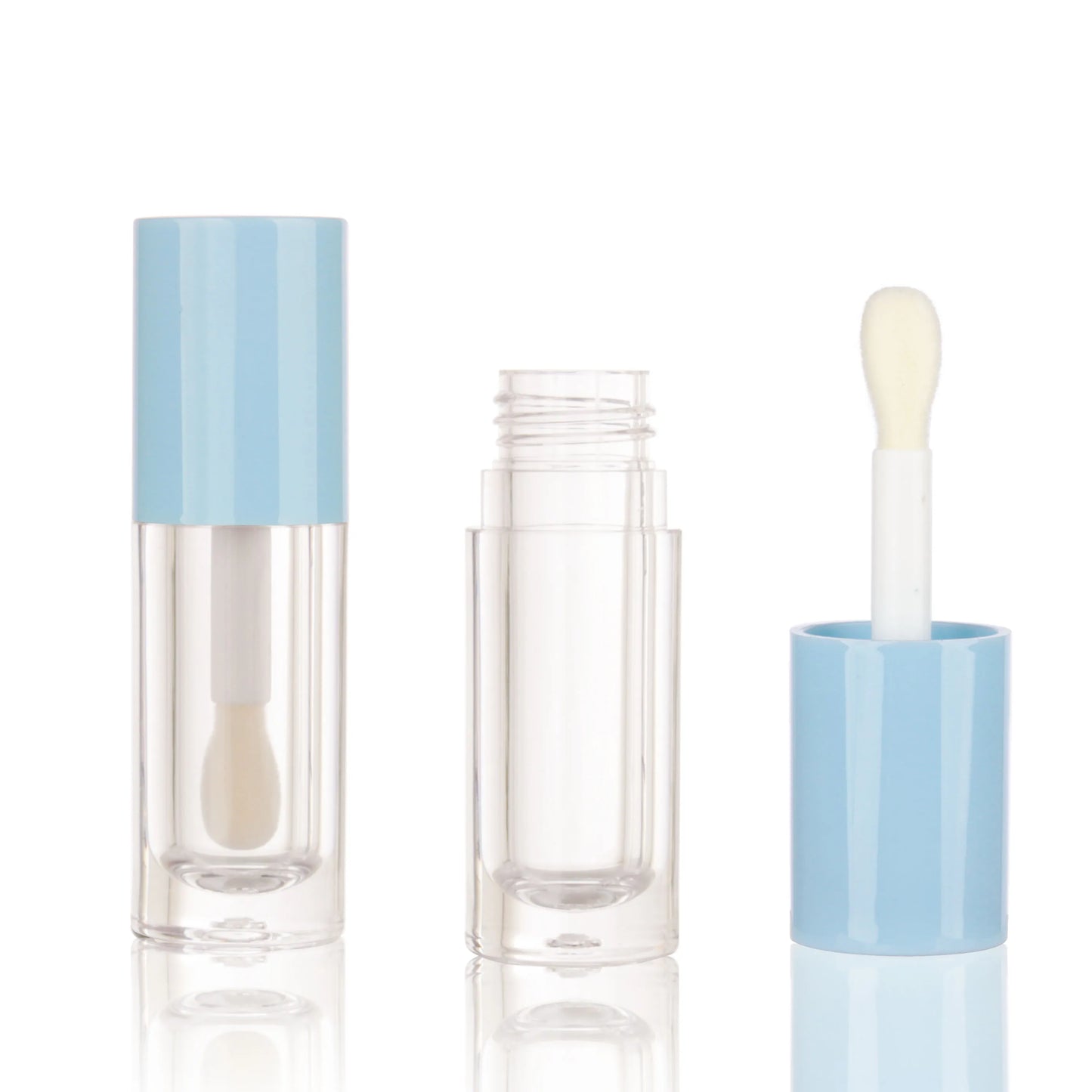 أنابيب ملمع شفاه فارغة - 10 عبوات مستديرة سعة 6 مل مع فرشاة