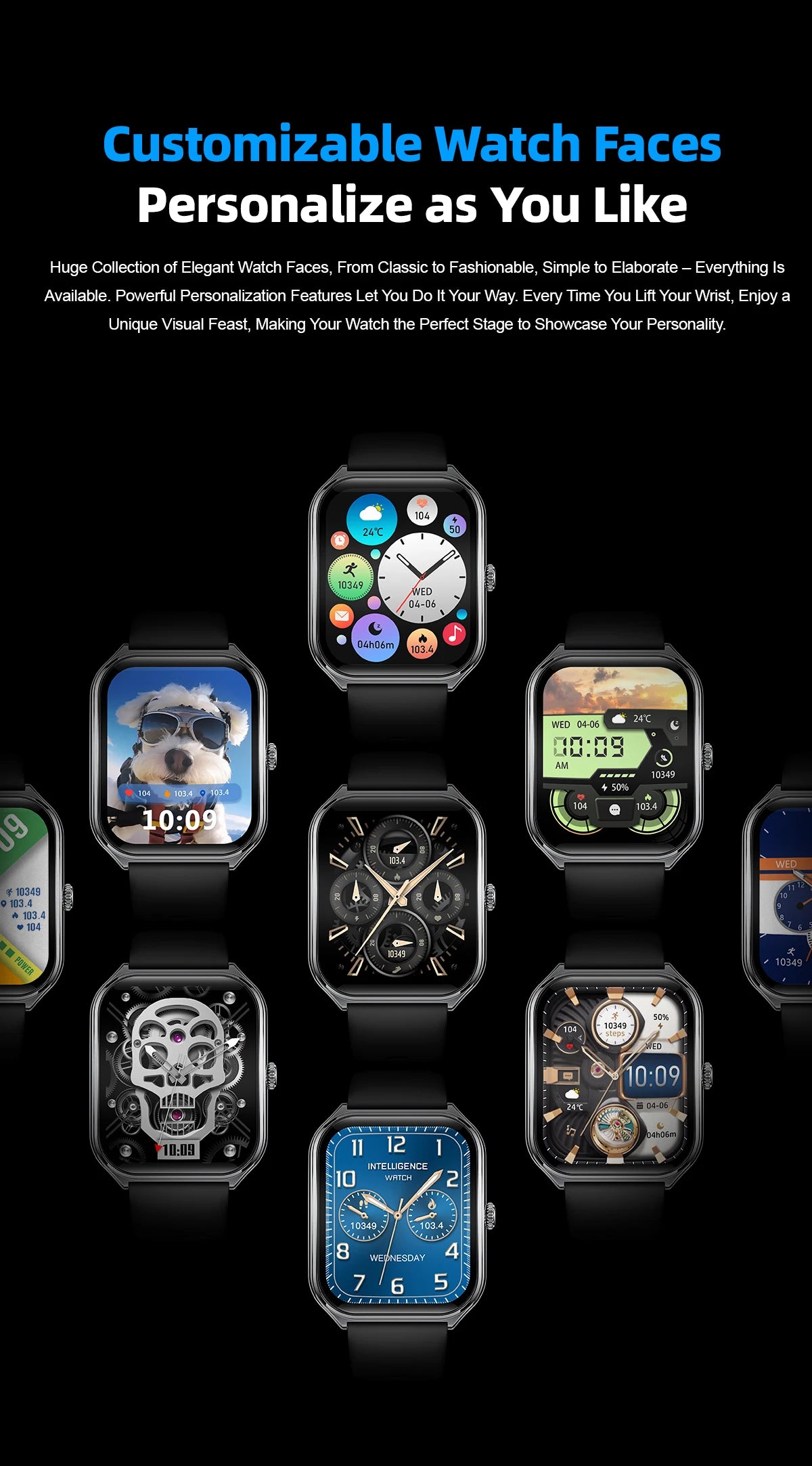 LIGE Ultra Thin Smart Watch - 1.96" AMOLED Curved Display BT Call Heart Rate