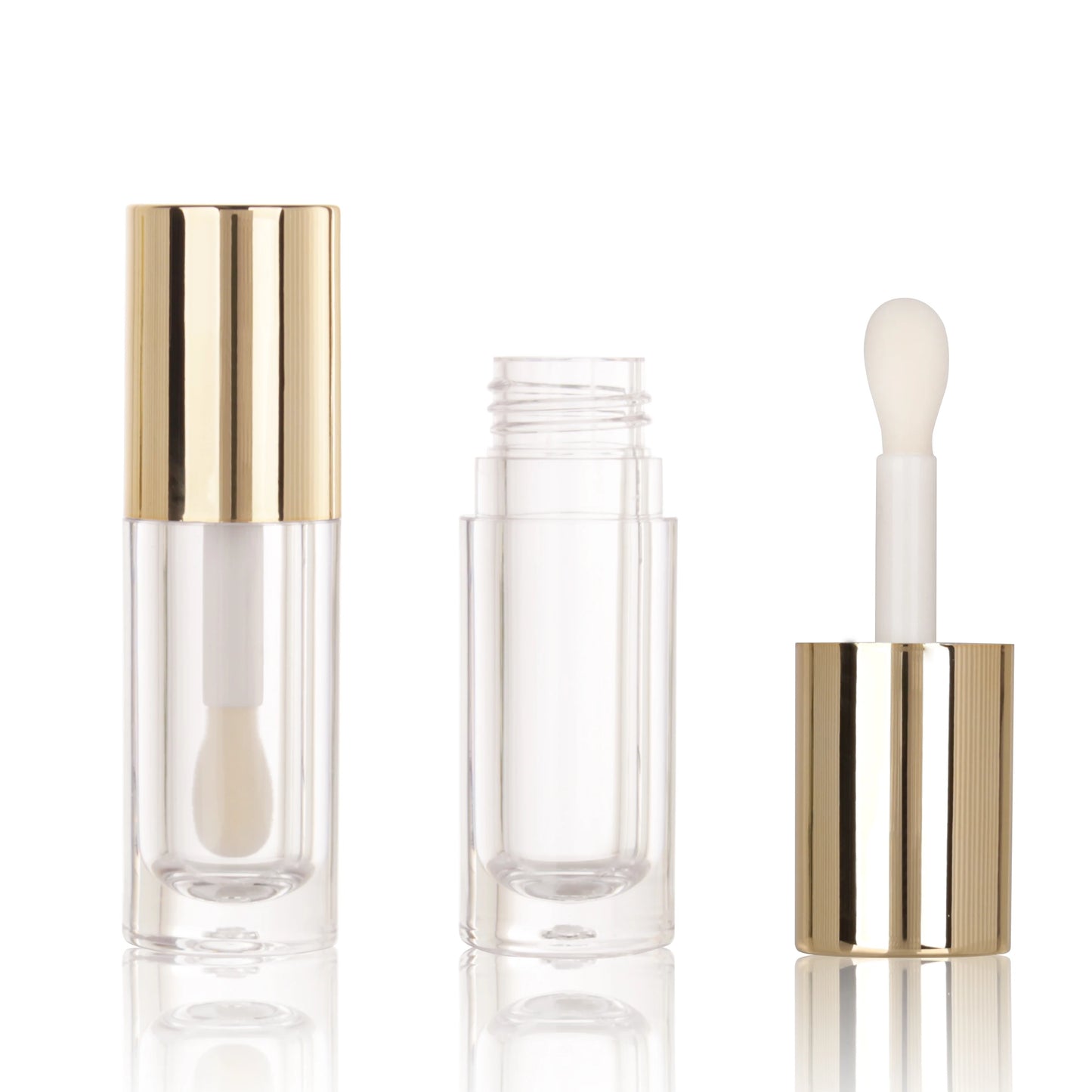 أنابيب ملمع شفاه فارغة - 10 عبوات مستديرة سعة 6 مل مع فرشاة