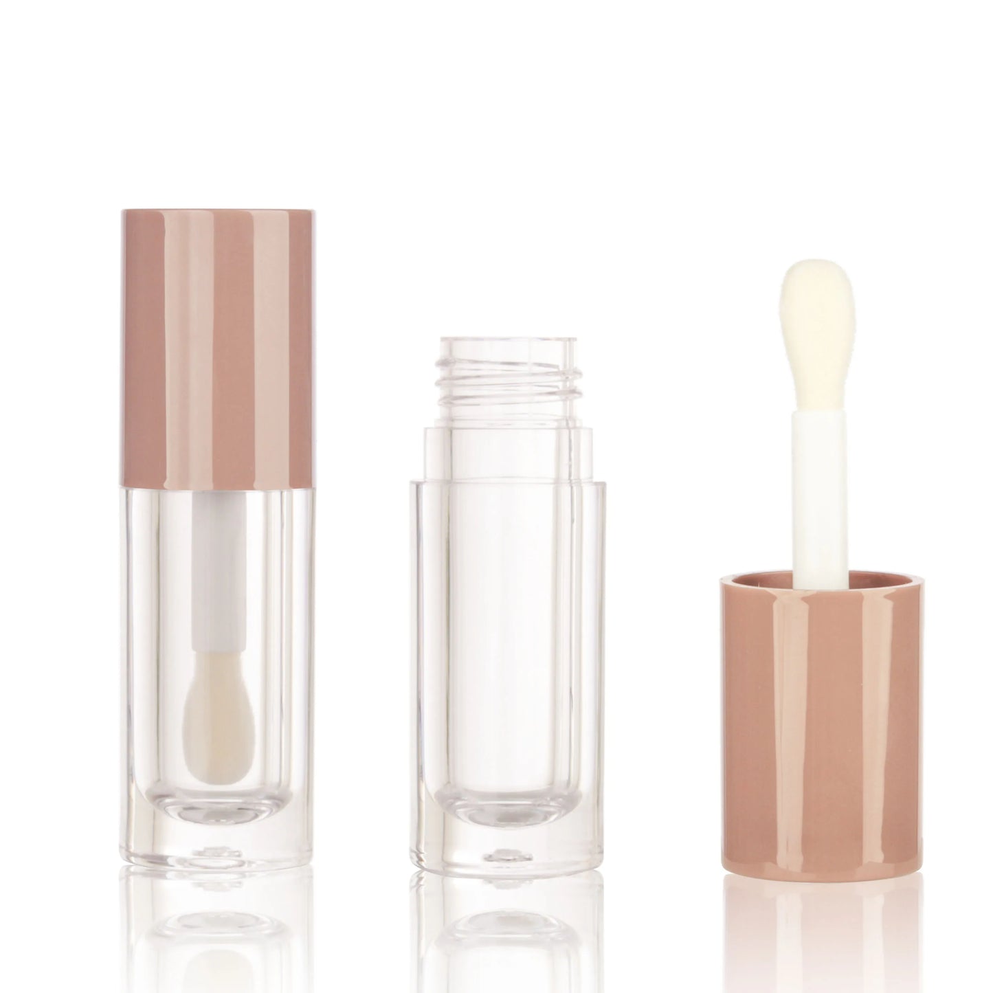 أنابيب ملمع شفاه فارغة - 10 عبوات مستديرة سعة 6 مل مع فرشاة