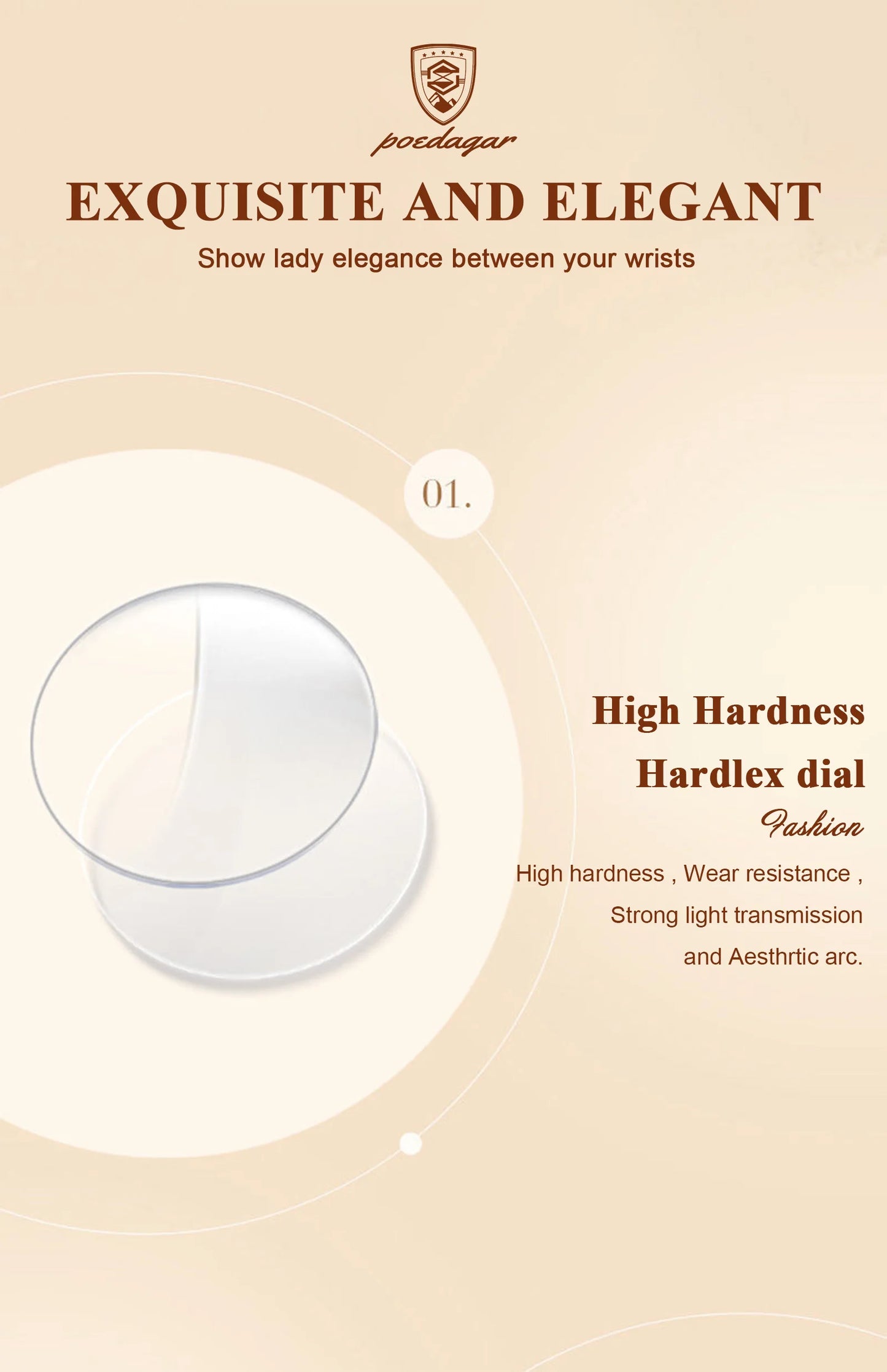 ساعة POEDAGAR النسائية - ساعة فولاذية فاخرة مقاومة للماء ومضيئة