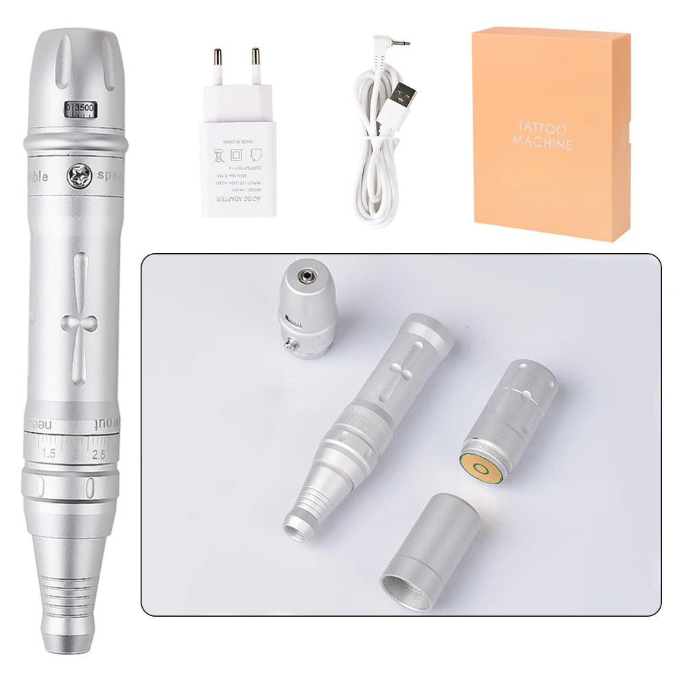 مجموعة جهاز PMU اللاسلكي - قلم وشم مكياج دائم احترافي