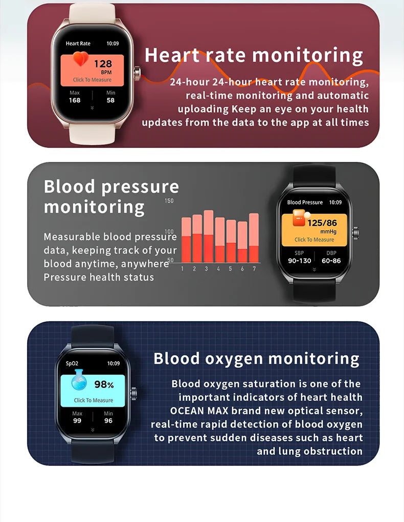 KHwatch Smart Watch - 2.01" Curved Screen Bluetooth Call IP68 Waterproof