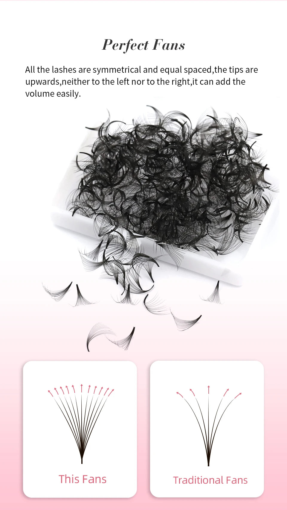 رموش كثيفة جاهزة - رموش صناعية ثلاثية الأبعاد - 40D