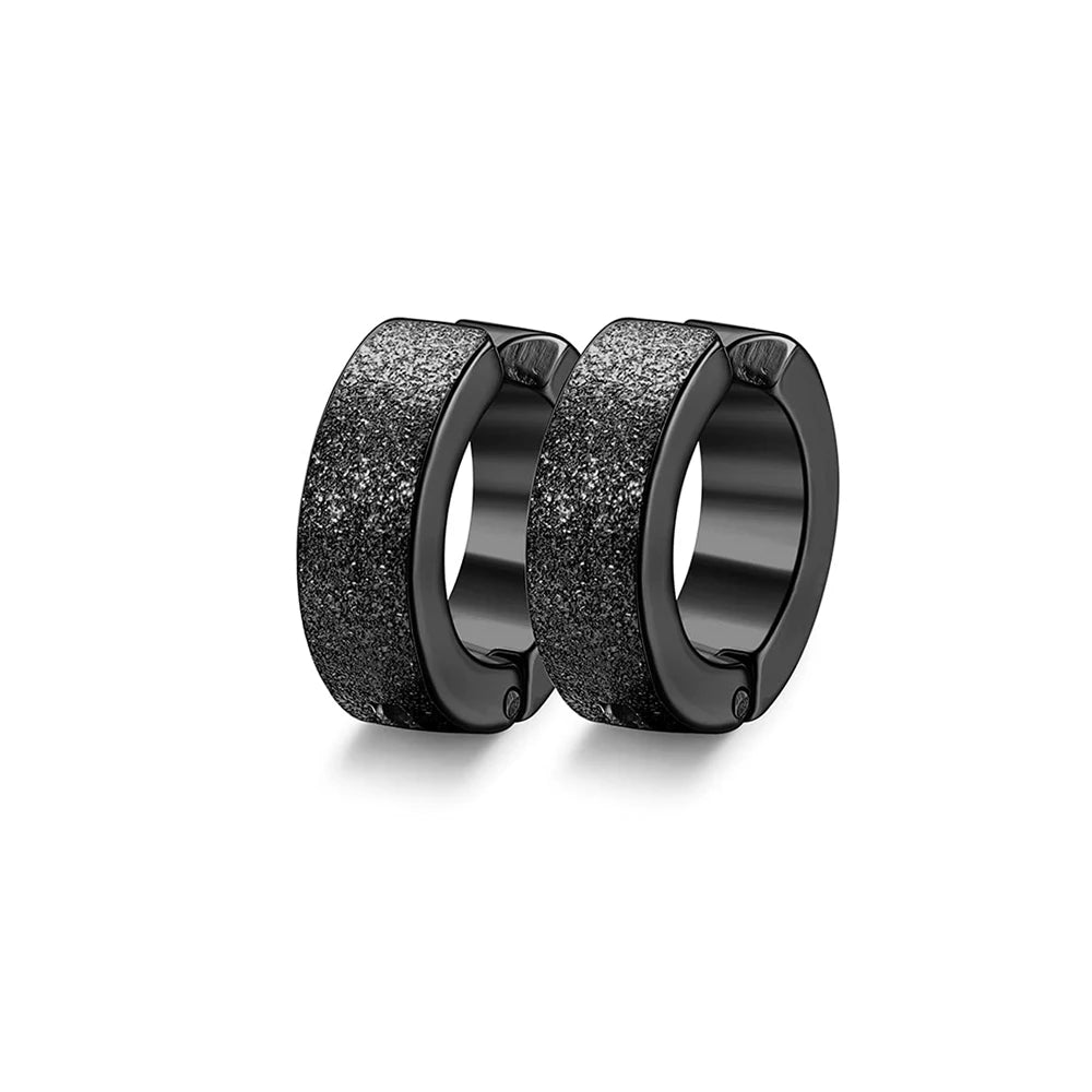 أقراط دائرية بمشبك - مجموعة من الفولاذ المقاوم للصدأ غير قابلة للثقب