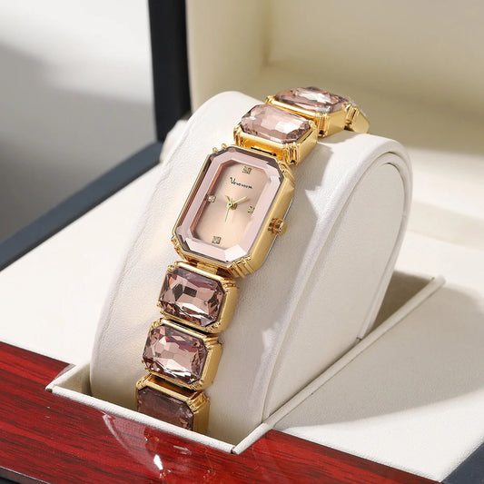 2024 Women's Watch - Luxury Diamond Rose Gold Bracelet Watch