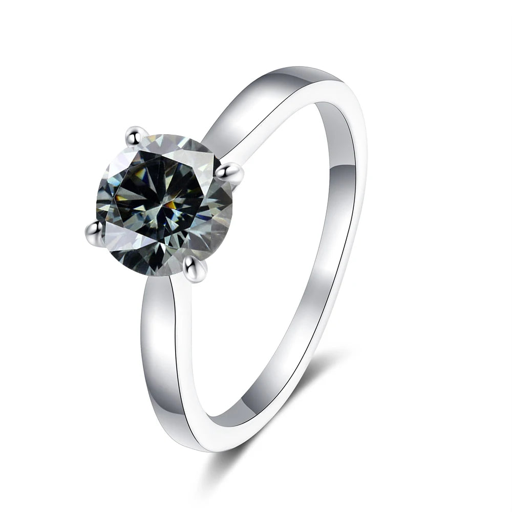 Colorful Moissanite Ring - 2ct 925 Silver with GRA Certificate
