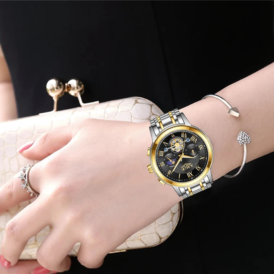 Montre femme LIGE 2024 - Montre de luxe étanche avec bracelet en acier