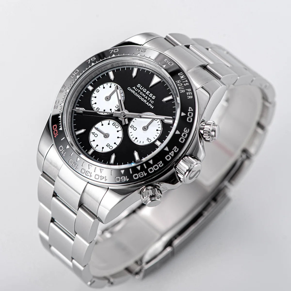 Montre homme Sugess Panda Diver Chronograph, mouvement automatique Paon SL-4801, montre-bracelet mécanique de luxe étanche, nouveauté 2024
