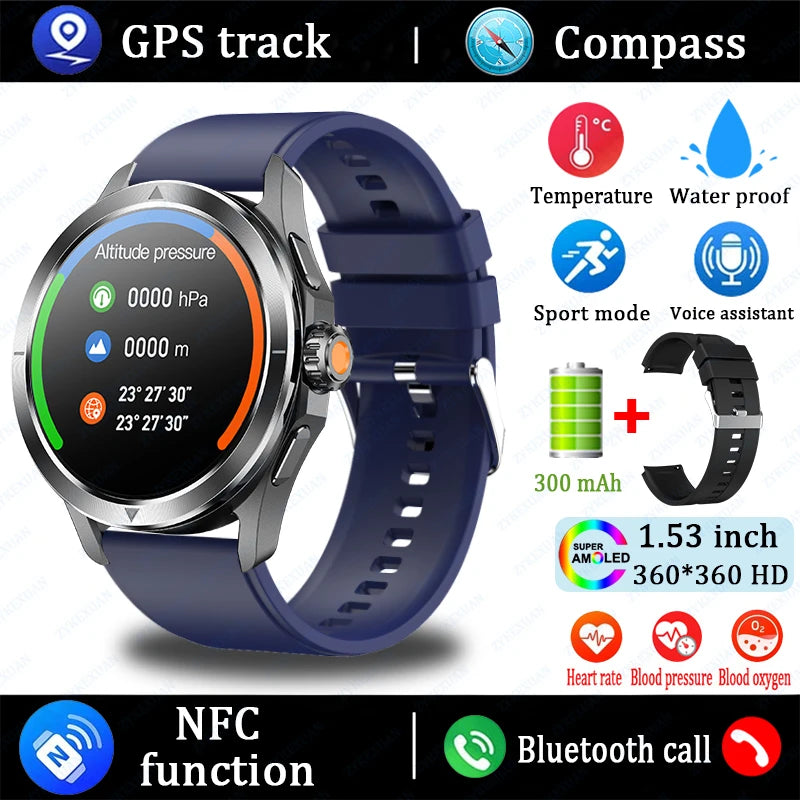S4 Ultra Smart Watch - AMOLED Outdoor Sport NFC GPS Heart Rate Waterproof