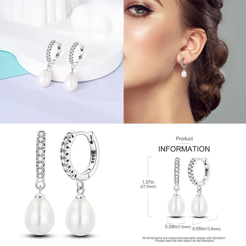 Boucles d'oreilles créoles en argent sterling 925 - Cadeau de mariage et de fiançailles