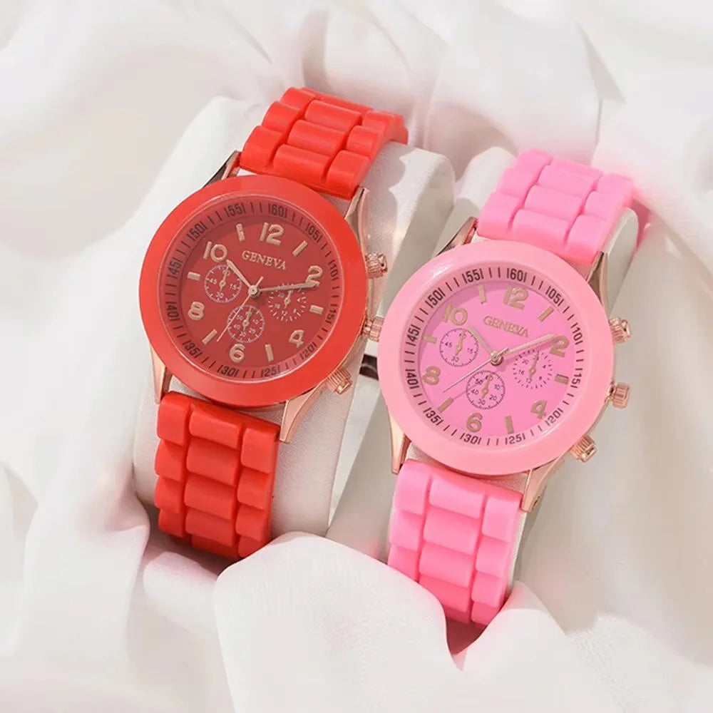 Coffret de montres pour couple - 2 montres à quartz de luxe avec bracelet en silicone